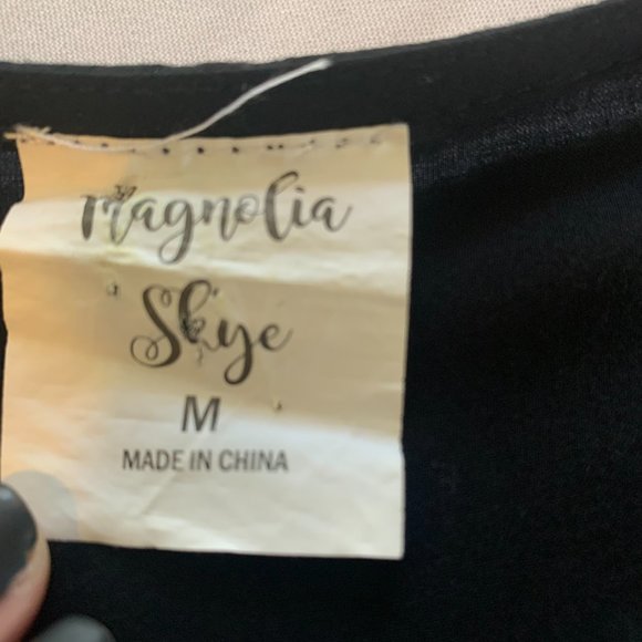 Magnolia Skye Black Boho Mini Dress/Cover Up Size Medium - Picture 5 of 7